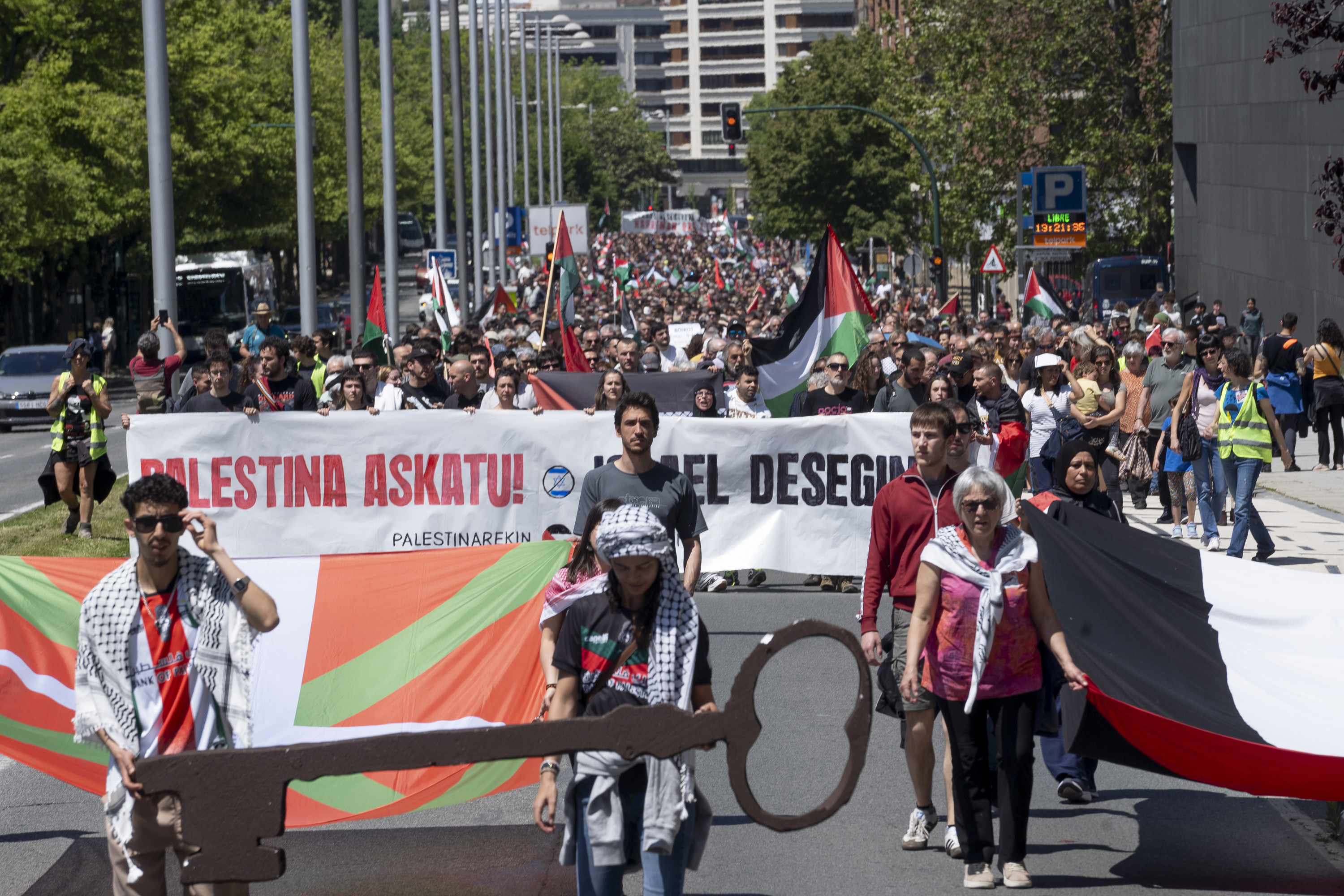 Palestinarekin Elkartasuna ekimenaren manifestazio nazionala Iruñean, joan den maiatzean. IÑIGO URIZ / FOKU