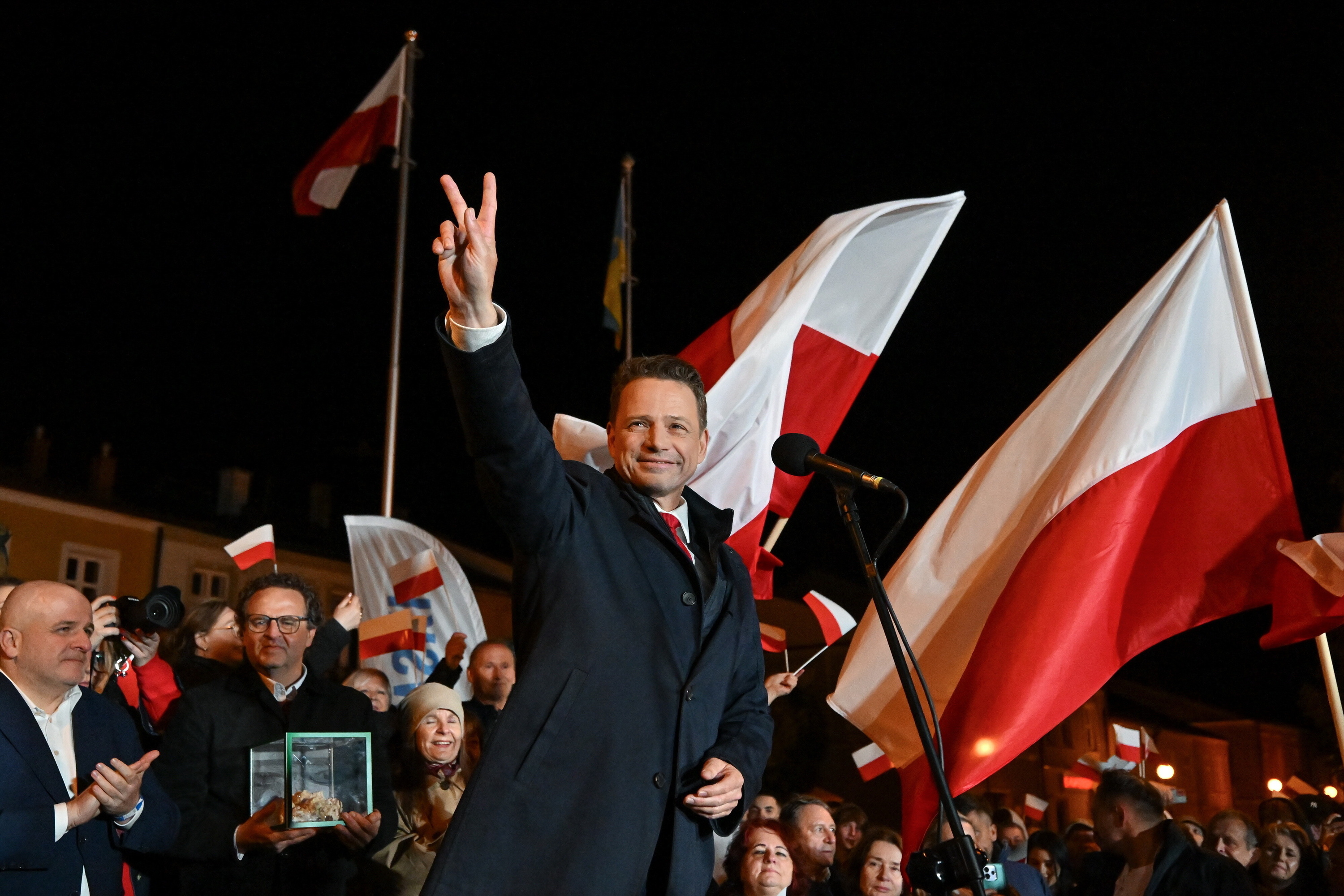 Rafal Trzaskowski atzo gauean, Tarnobrzegen (Polonia). PIOTR POLAK / EFE