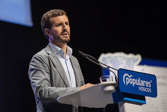 Pablo Casado Euskadiko PPren batzarrean Gasteizen. ENDIKA PORTILLO, FOKU