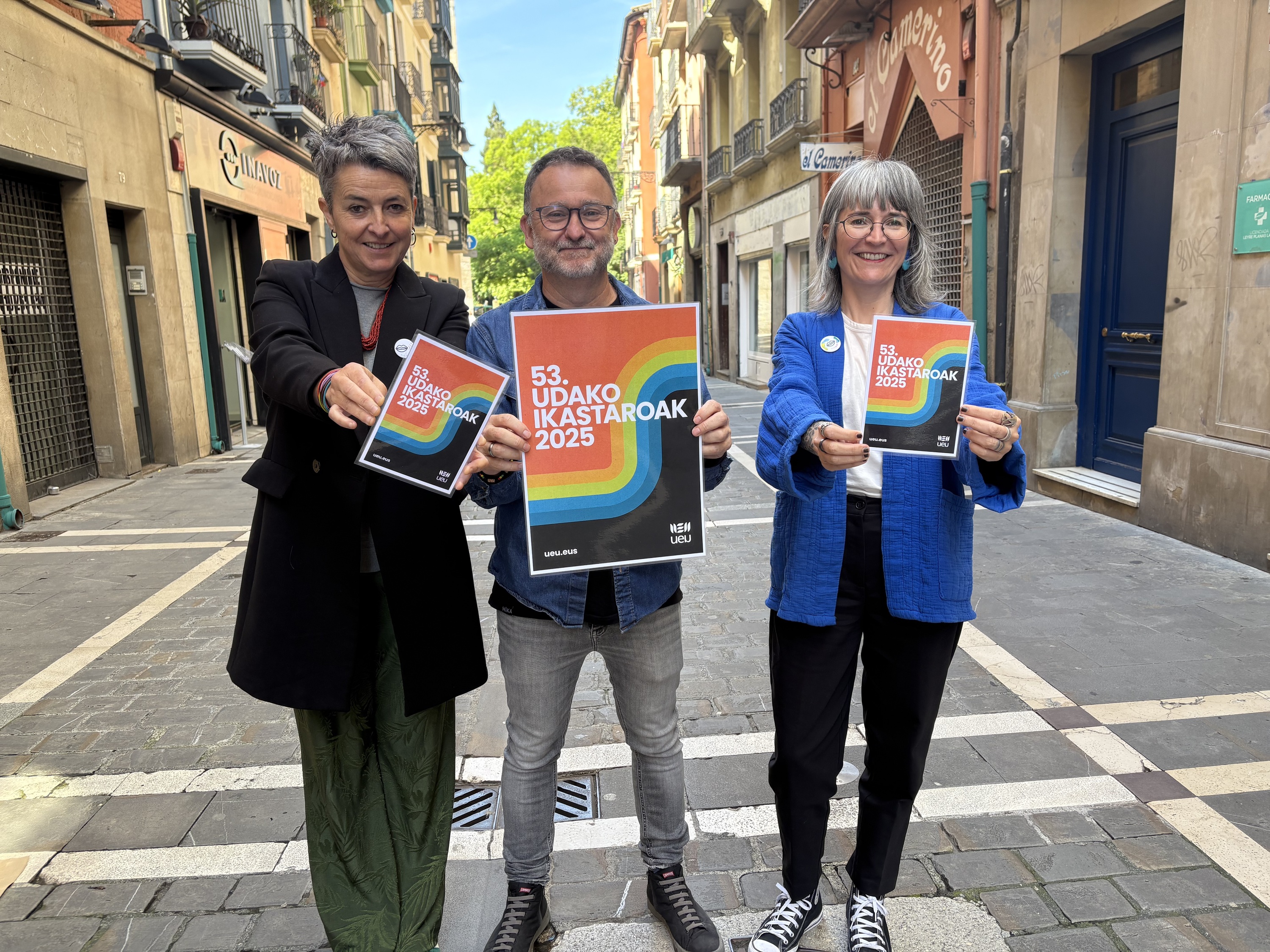 Edurne Koch, Aitor Bengoetxea eta Irati Itziar, Iruñean. UEU