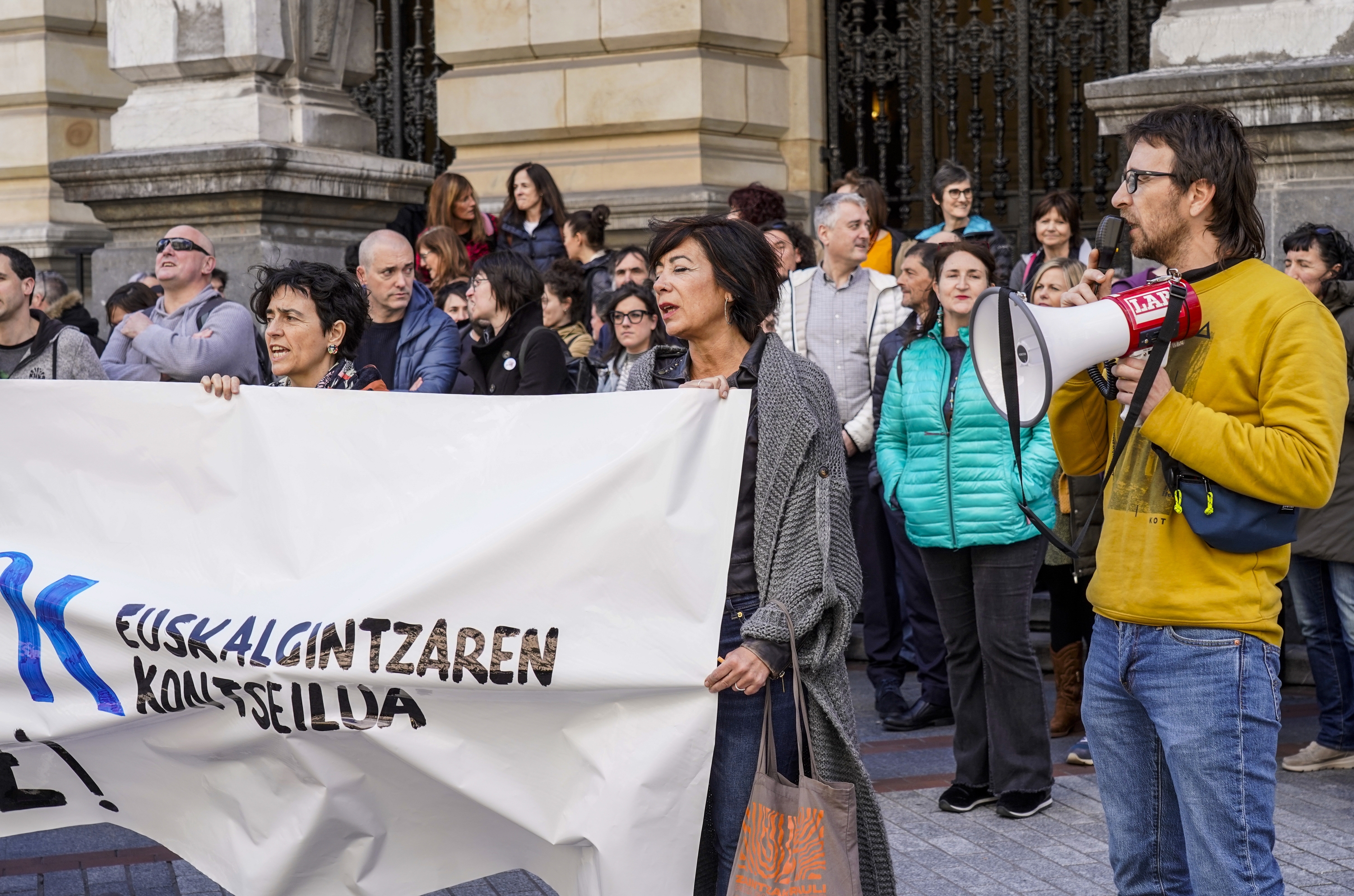 Hizkuntza eskakizunen alde egiteko elkarretaratze bat, artxiboko irudi batean. MARISOL RAMIREZ / FOKU