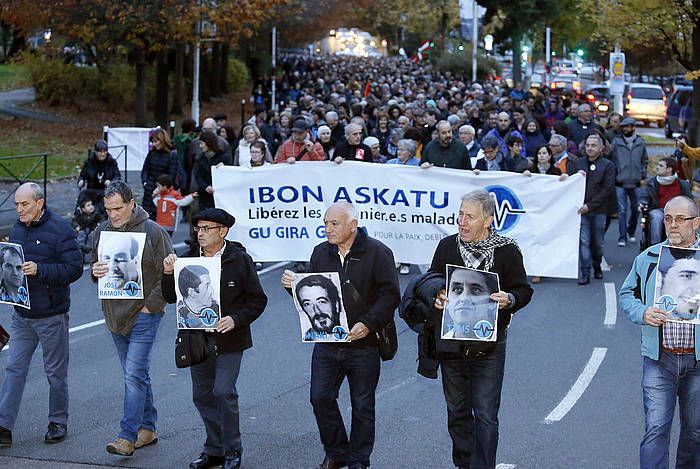 Ibon Fernandez Iradiren aldeko manifestazio bat, Baionan. Artxiboko irudia. BOB EDME