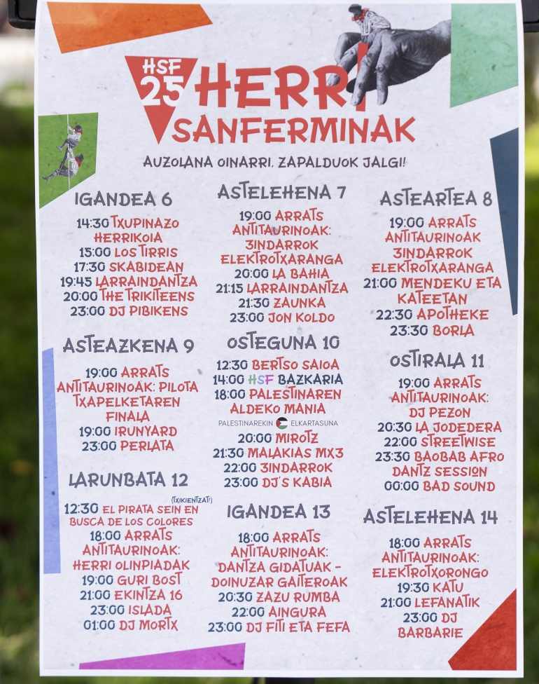 Herri Sanferminak plataformak aurkeztutako egitaraua. IÑIGO URIZ / FOKU Herri Sanferminak plataformak aurkeztutako egitaraua. IÑIGO URIZ / FOKU