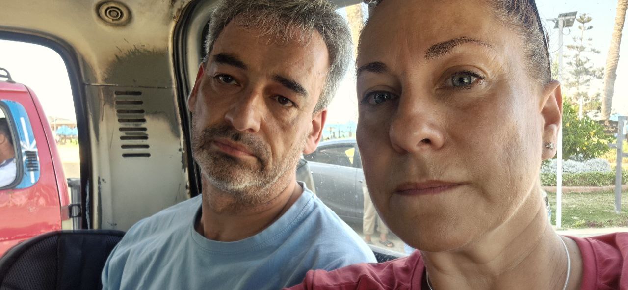 Egiptoko Poliziak atxilotutako bi ekintzaile, Alberto eta Maite, gaur. MAITE GARTZIA