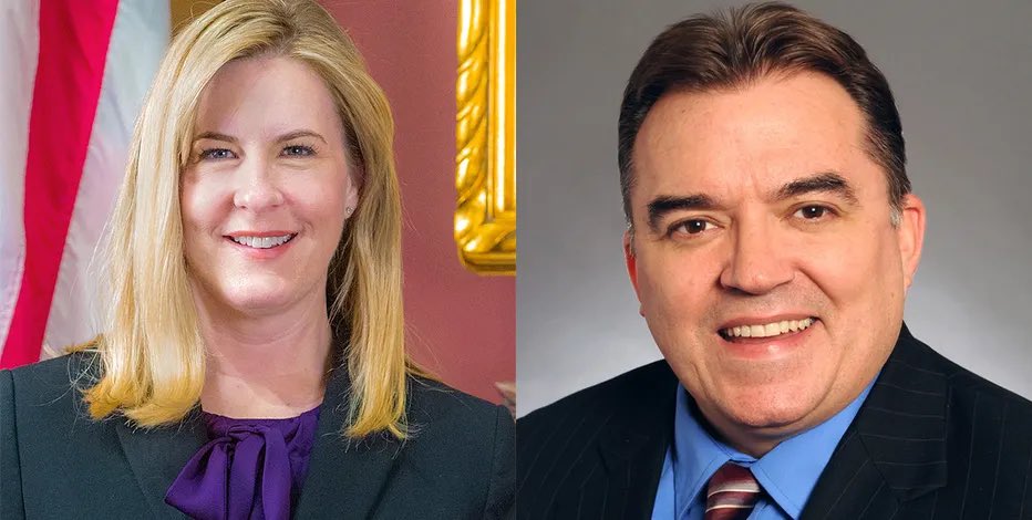 Melissa Hortman Minnesotako ordezkari demokrata eta John Hoffman senataria. BERRIA