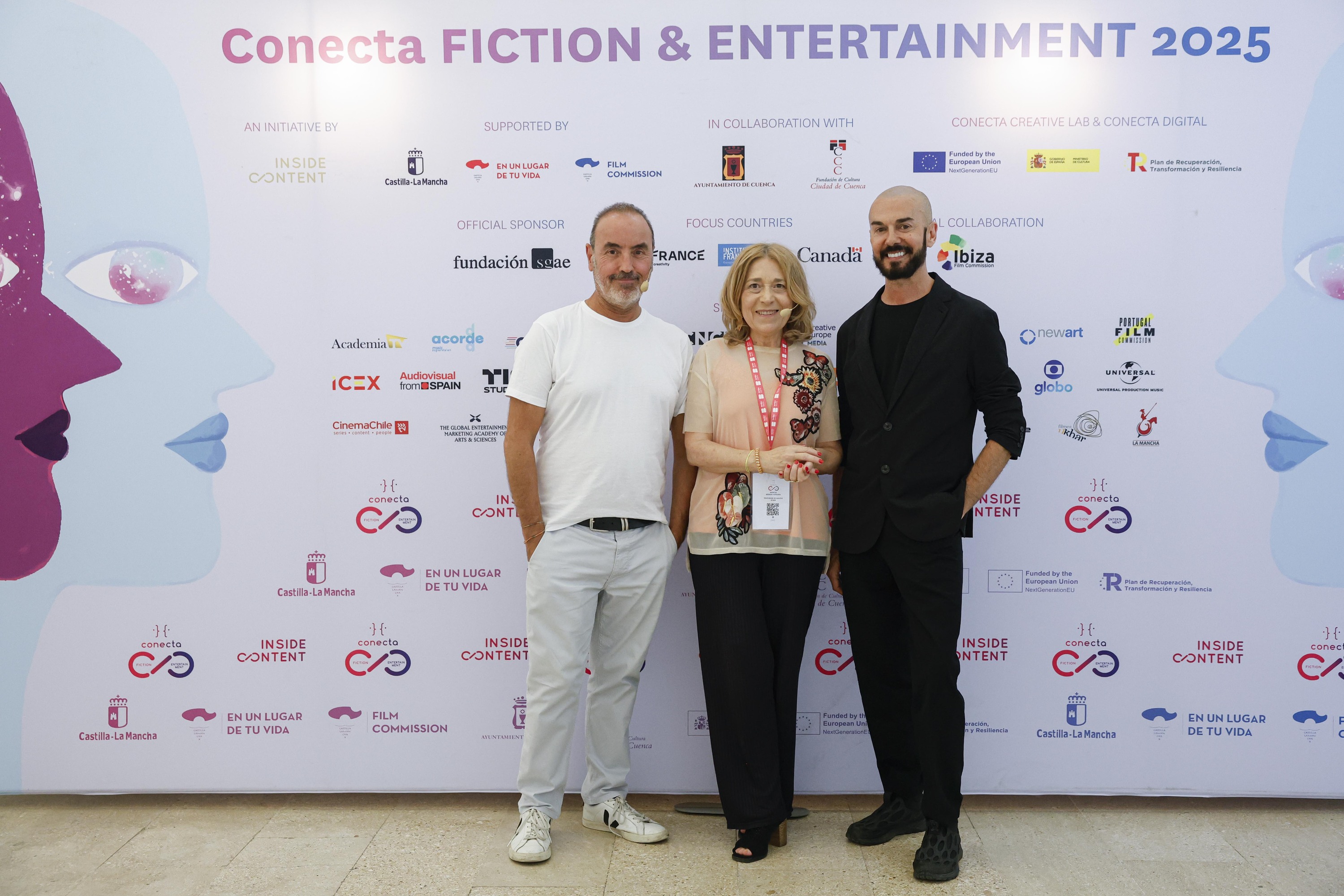Oriol Sala-Palau, Montse Besada eta Gorka Garcia, atzo, Conecta Fiction topaketetan. LEIRE FERNANDEZ / ETB