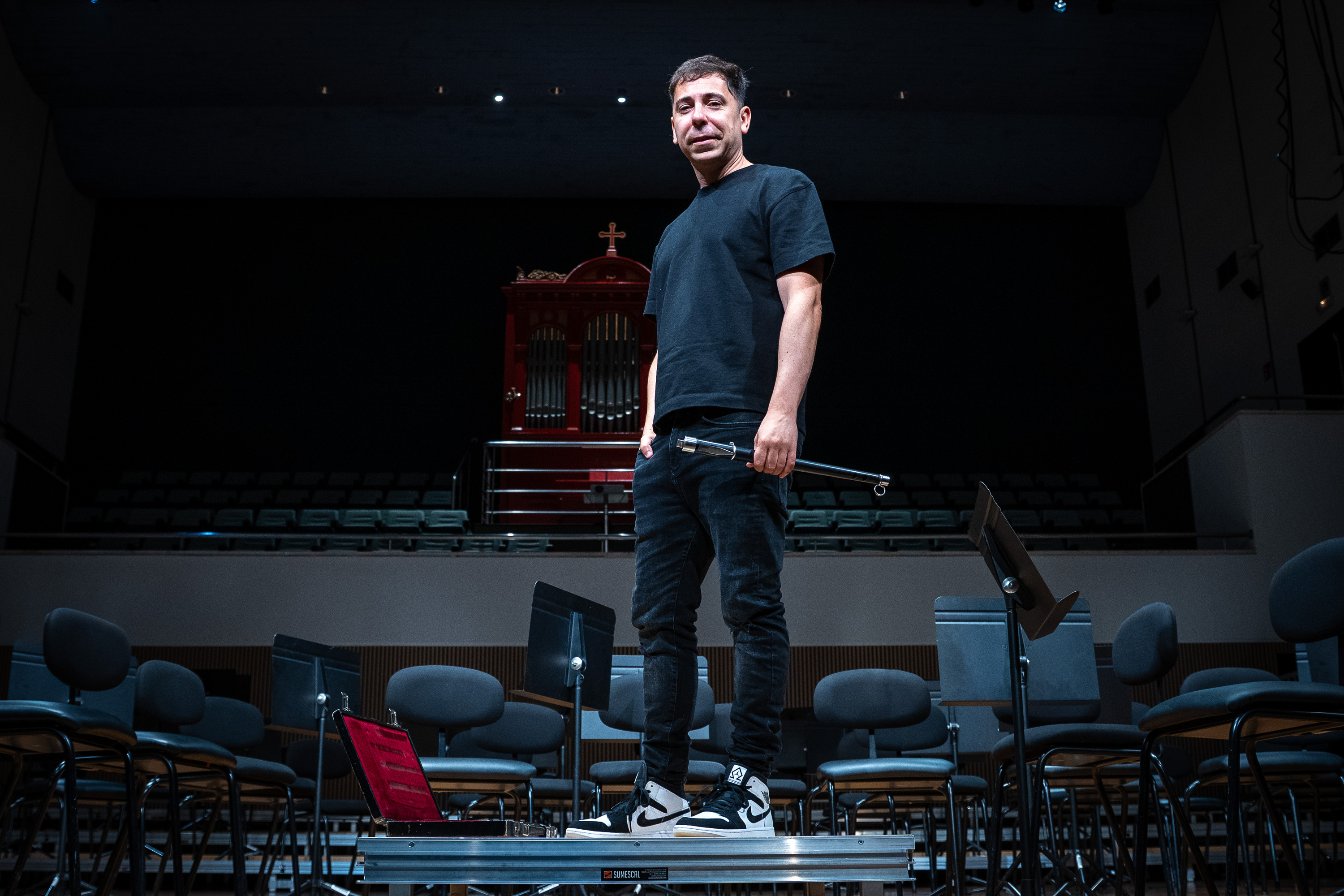 Iñaki Palacios, Gasteizko Jesus Guridi musika kontserbatorioko areto nagusian. AITOR KARASATORRE / FOKU