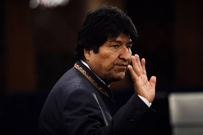 Evo Morales, irailean, New Yorken, klima aldaketaren aurkako goi bileran. PETER FOLEY / EFE