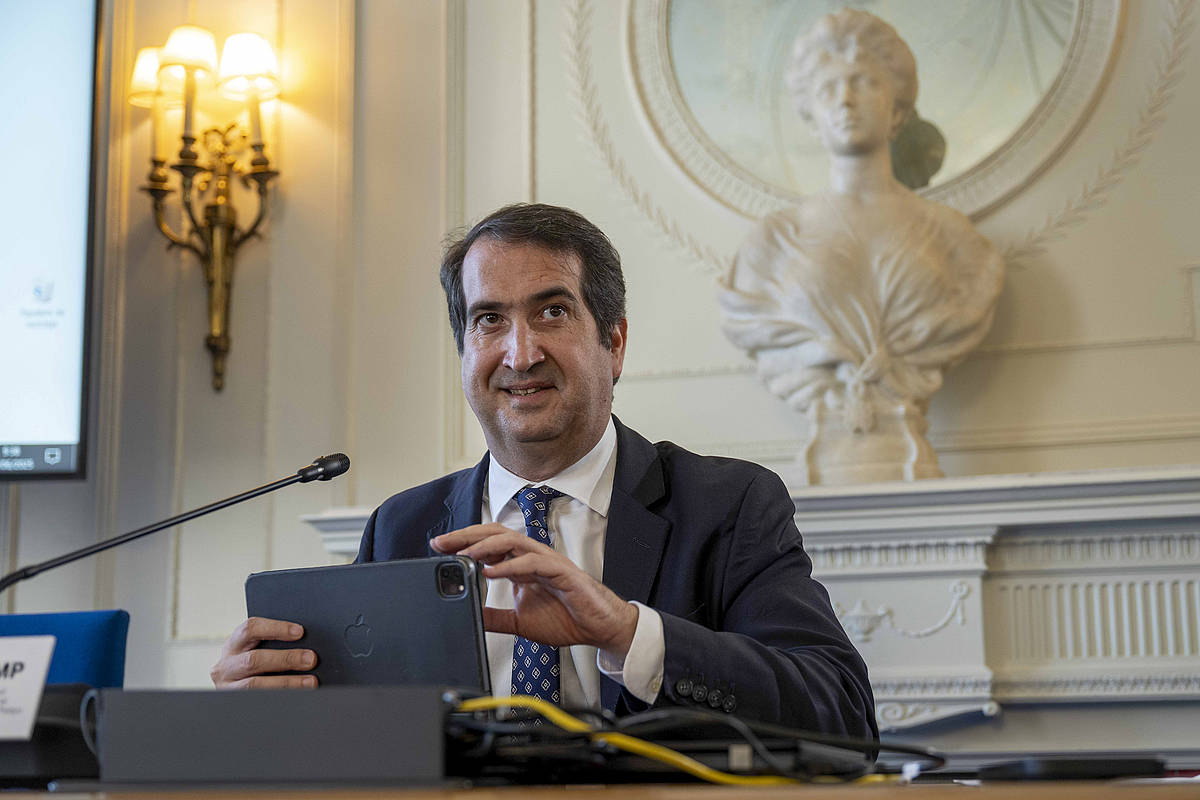 Peio Belaustegigoitia, BBVAko Espainiako burua, gaur, Santanderren. PEDRO PUENTE HOYOS / EFE