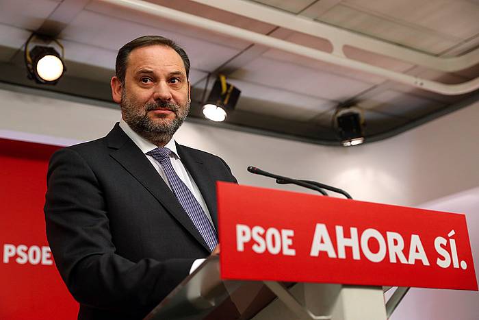 Jose Luis Abalos PSOEko Antolakuntza idazkari nagusia, gaurko agerraldian. EMILIO NARANJO, EFE