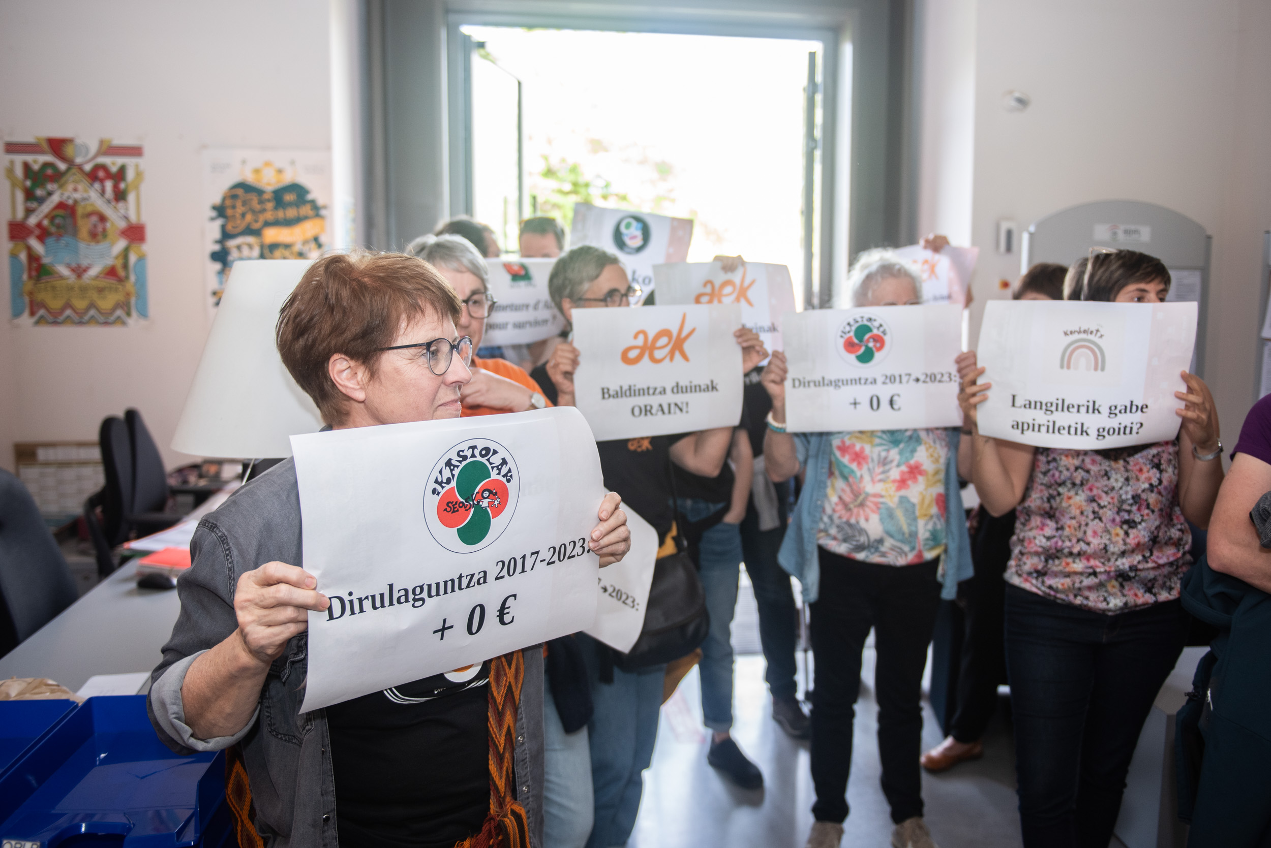 Euskalgintzaren protesta, iazko udaberrian, EEPren biltzar nagusian. GUILLAUME FAUVEAU