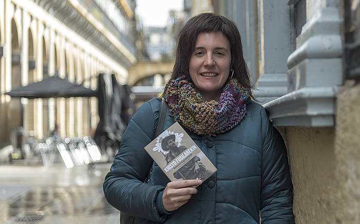 Amaia Apalauza itzultzailea, gaur goizean, Donostian. ANDONI CANELLADA / FOKU