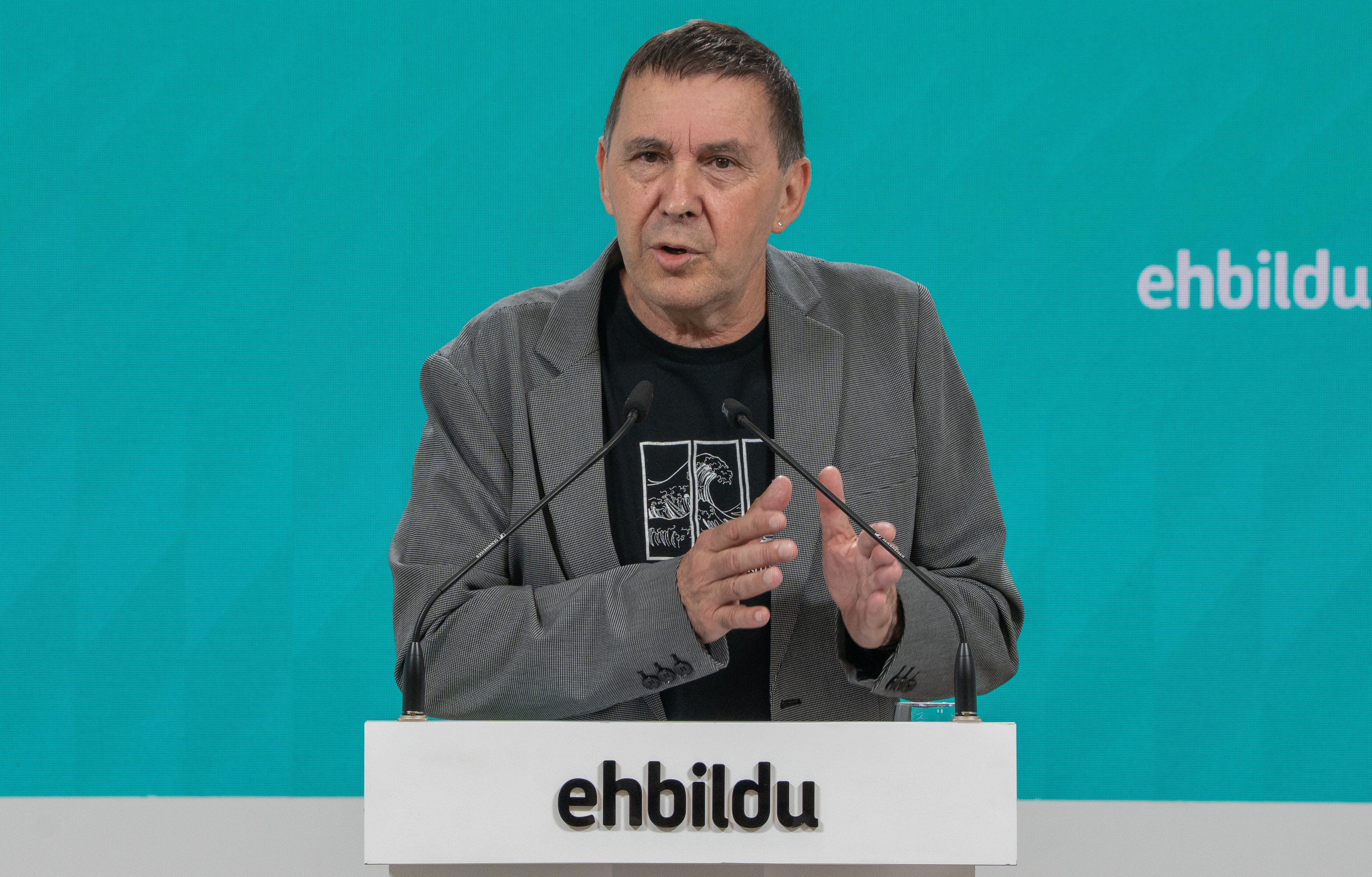Otegi, gaur goizeko agerraldian. ANDONI CANELLADA / FOKU