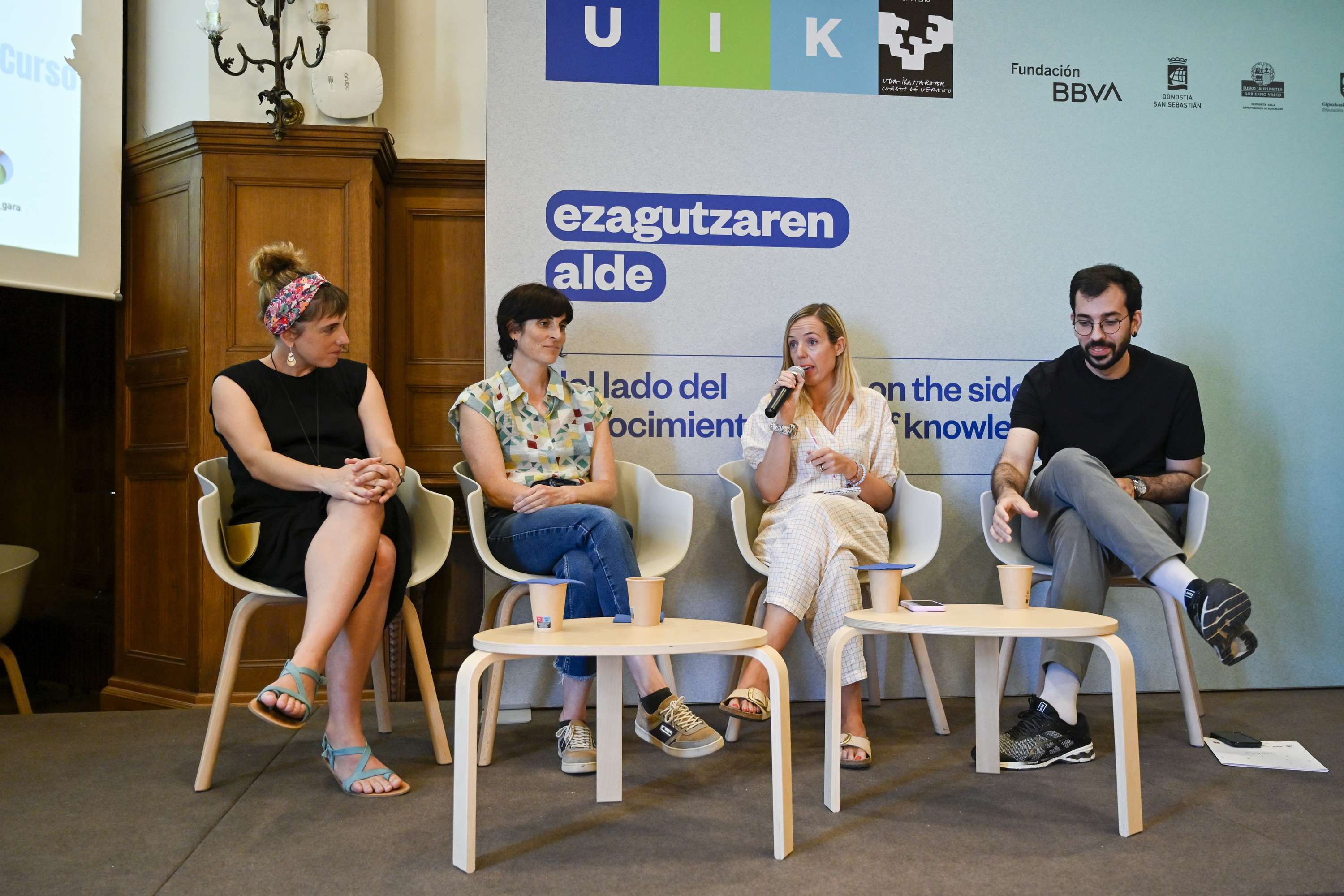Lizarraga, Ibañez, Zarrazkin eta Matxinbarrena, gaurko mahai inguruan. GORKA RUBIO / FOKU