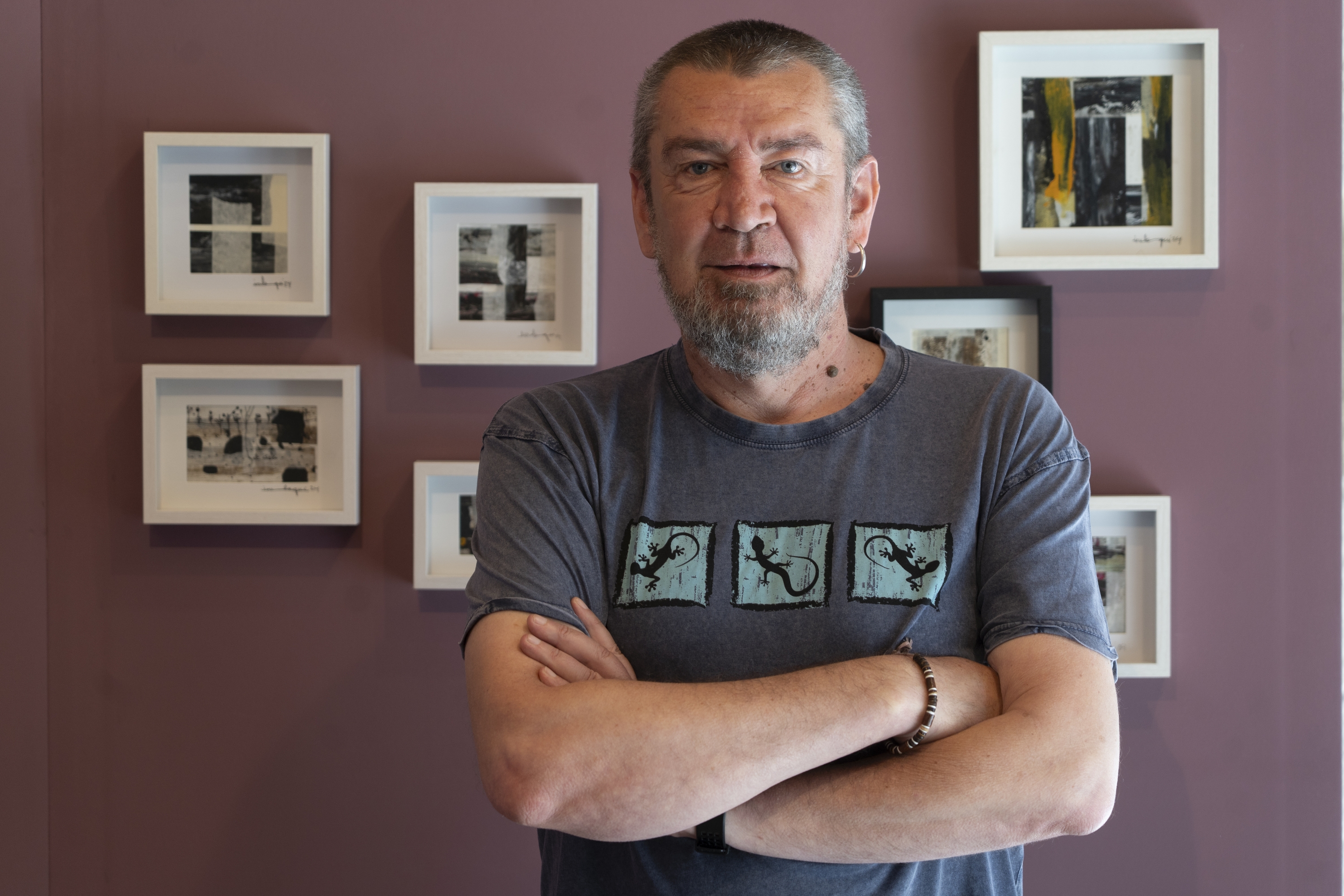 Pedro Irulegi bere obren aurrean, Gustavo Maeztu museoan. JAGOBA MANTEROLA / FOKU