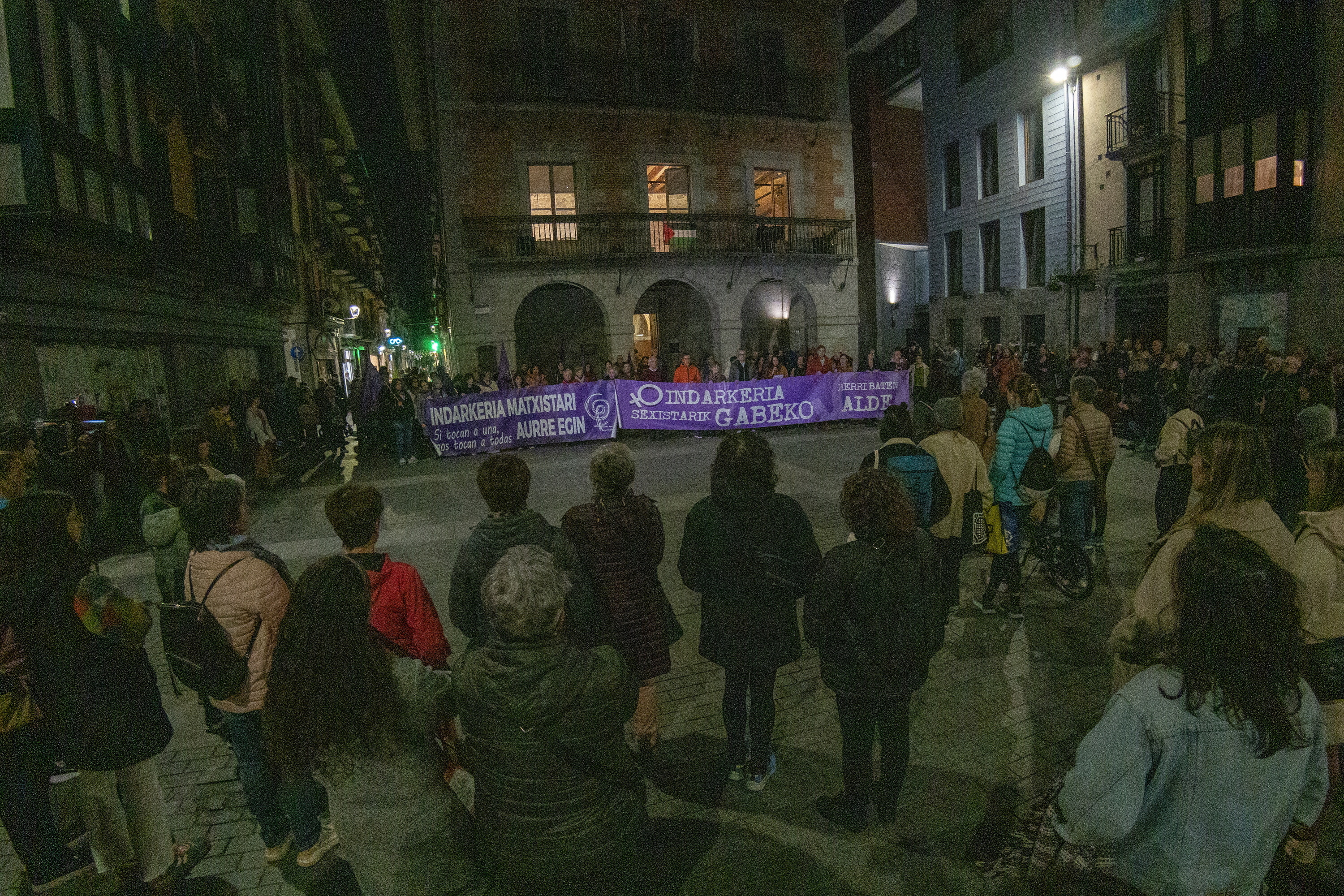 Indarkeria matxista salatzeko protesta bat Tolosan, artxiboko irudi batean. GORKA RUBIO / FOKU