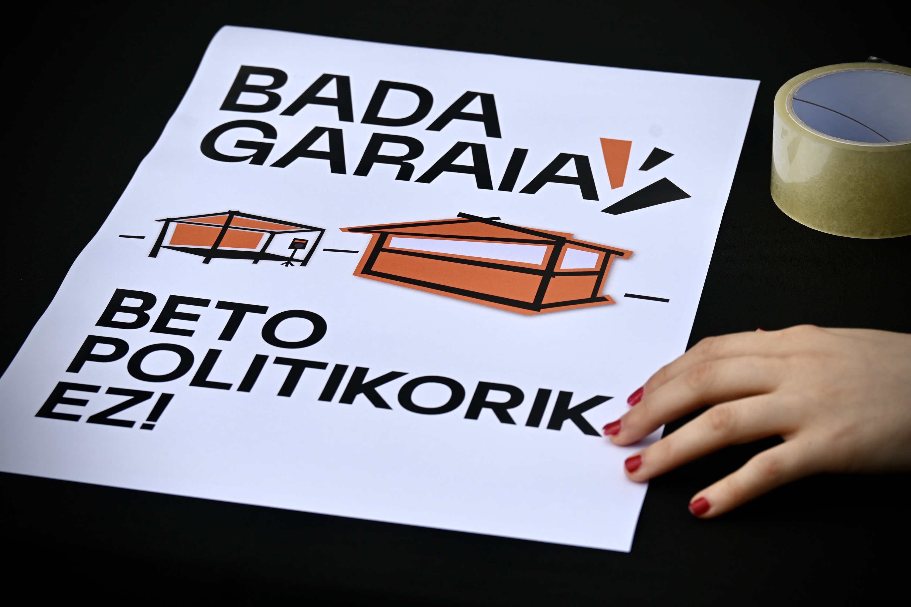 Mugimendu Sozialistaren maiatzeko agerraldiko kartel baten irudia, Bilbon. MIKEL MARTINEZ DE TRESPUENTES / FOKU 