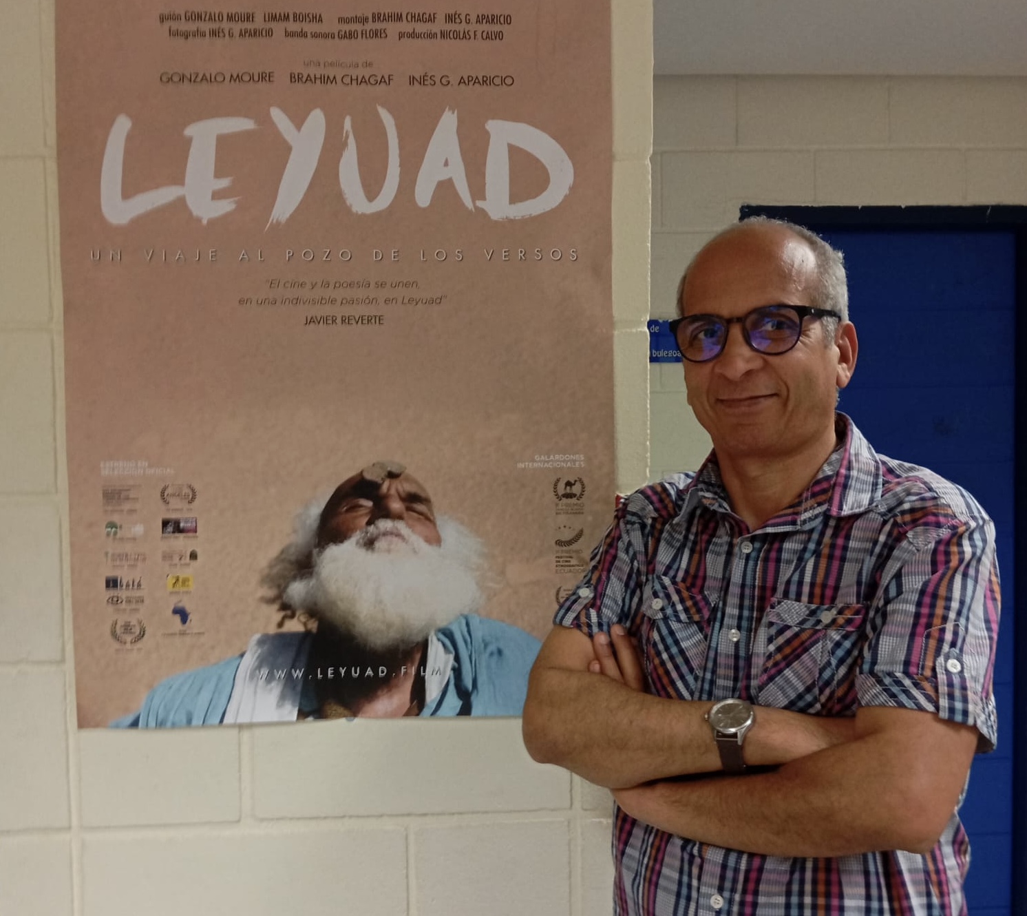 Liman Boisha idazle sahararra, Iruñean. 'Leyuad' filma proiektatu zuten ekainan Iturraman. KRISTINA BERASAIN TRISTAN
