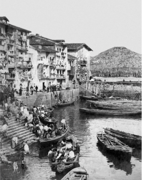 (ID_17531973374635) (/F. Colmenares) Lekeitioko portu zaharra, 1887ko irudi batean