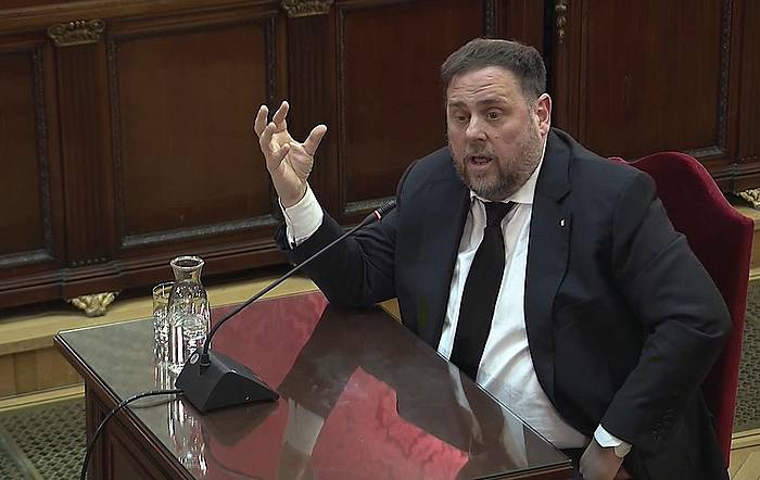 Oriol Junqueras, epaiketan deklaratzen. EFE