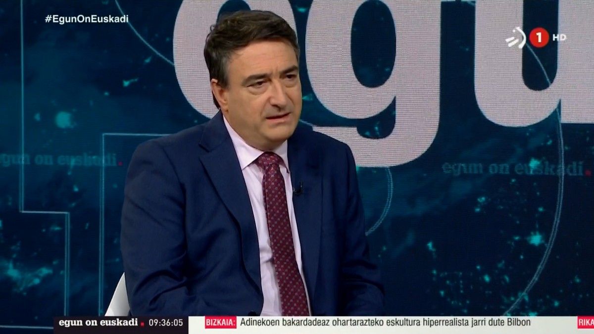 Aitor Esteban EAJren Espainiako diputatua, gaur, ETB1en.