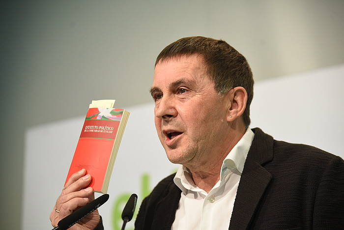 Arnaldo Otegi EH Bilduko koordinatzaile nagusia, gaur, Donostian. ANDONI CANELLADA, FOKU