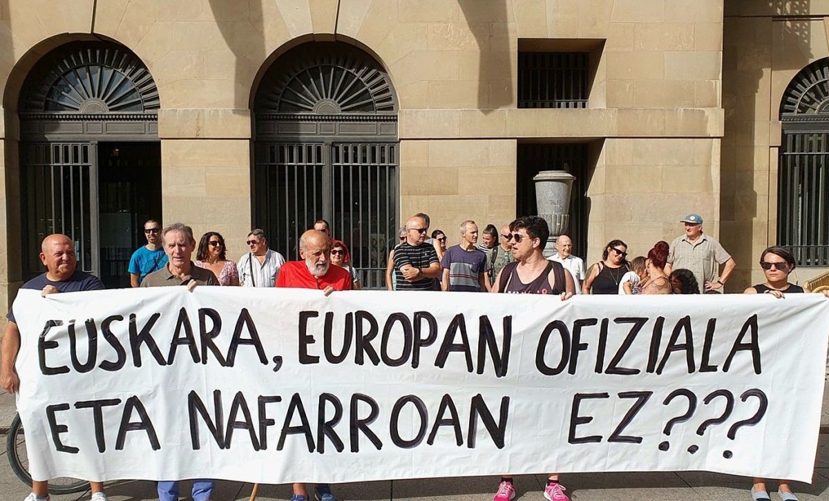 Administrazioan Euskaraz taldearen protesta bat, artxiboko irudian. IÑIGO URIZ / FOKU