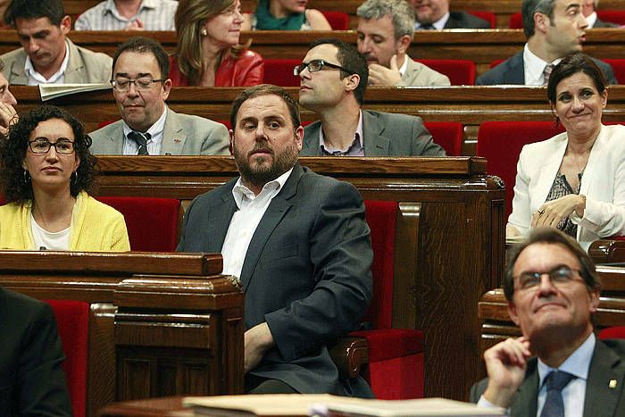 Oriol Junqueras ERCko diputatu lanetan, 2013. urtean, Kataluniako Legebiltzarrean. MARTA PéREZ / EFE