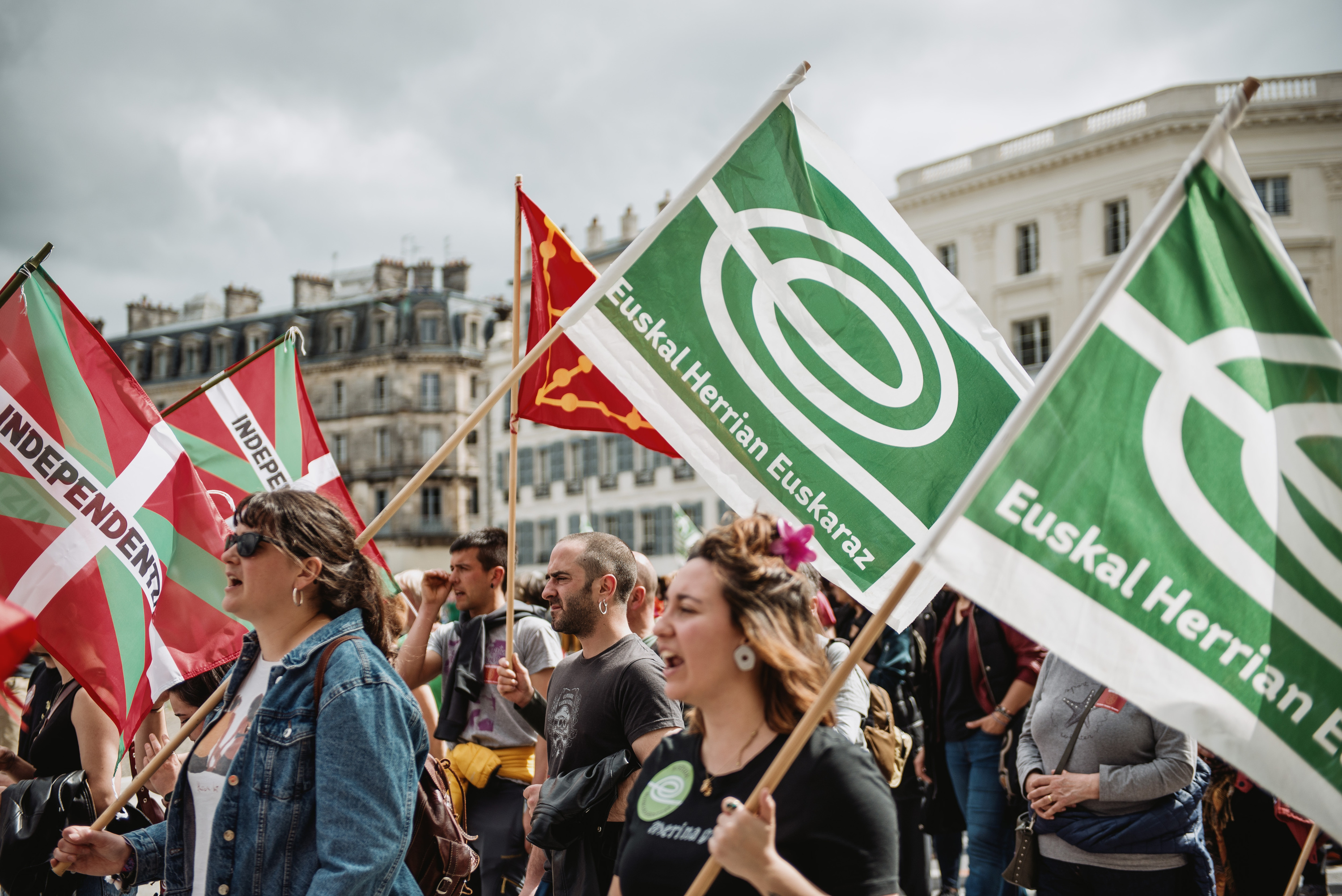 EHEren manifestazio nazionala, apirilaren 6an, Baionan. GUILLAUME FAUVEAU