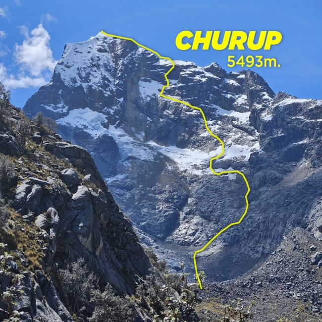 Iker eta Eneko Pou anaiek Churup mendian (5.493 m, Peruko Cordillera Blanca), hego-mendebaldeko horman igotako bidea