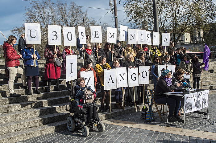 Euskal Herriko Mugimendu Feministako kideak, Bilbon. MARISOL RAMIREZ / FOKU