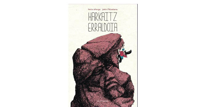 Pello Añorgaren 'Harkaitz erraldoia' liburuaren azala. DENONARTEAN
