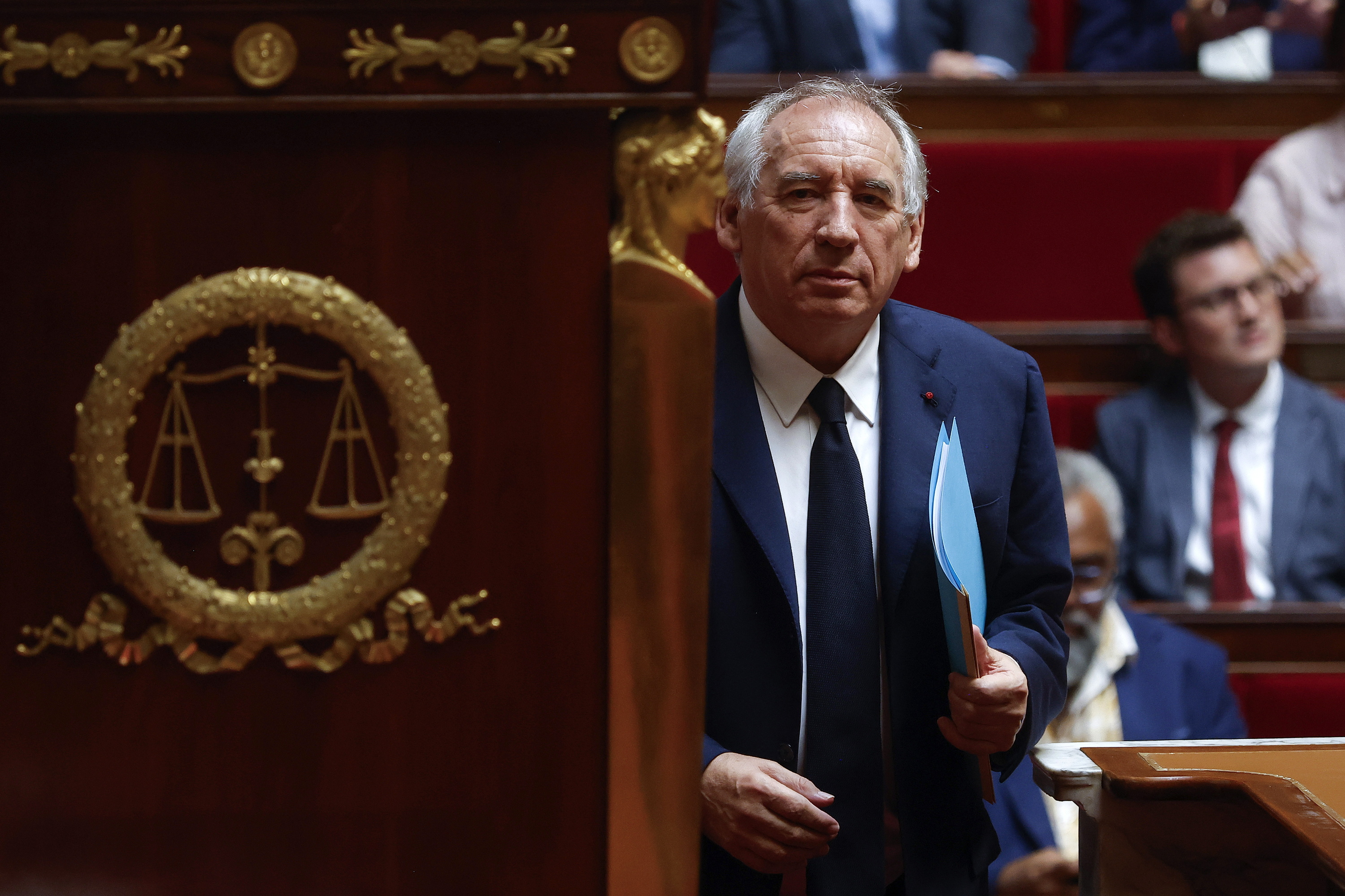 François Bayrou Frantziako lehen ministroa gaur, Frantziako Asanblea Nazionalean. YOAN VALAT / EFE