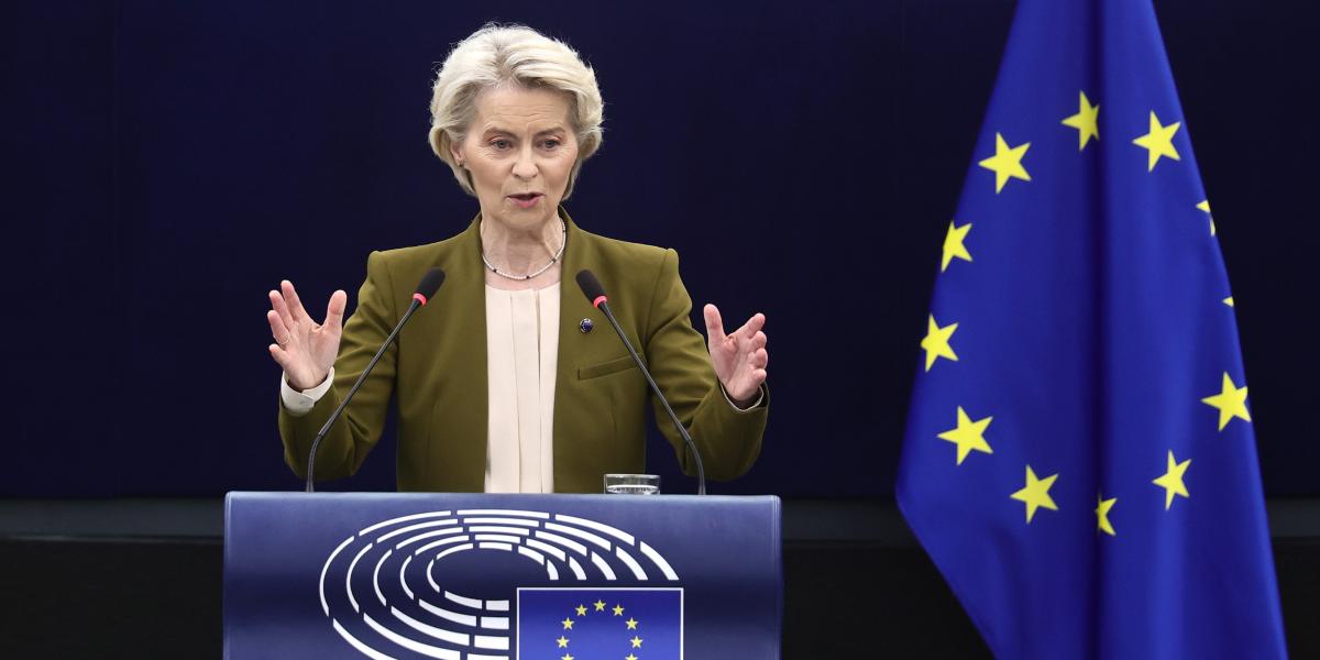 Ursula von der Leyen gaur, Europako Parlamentuan. RONALD WITTEK / EFE