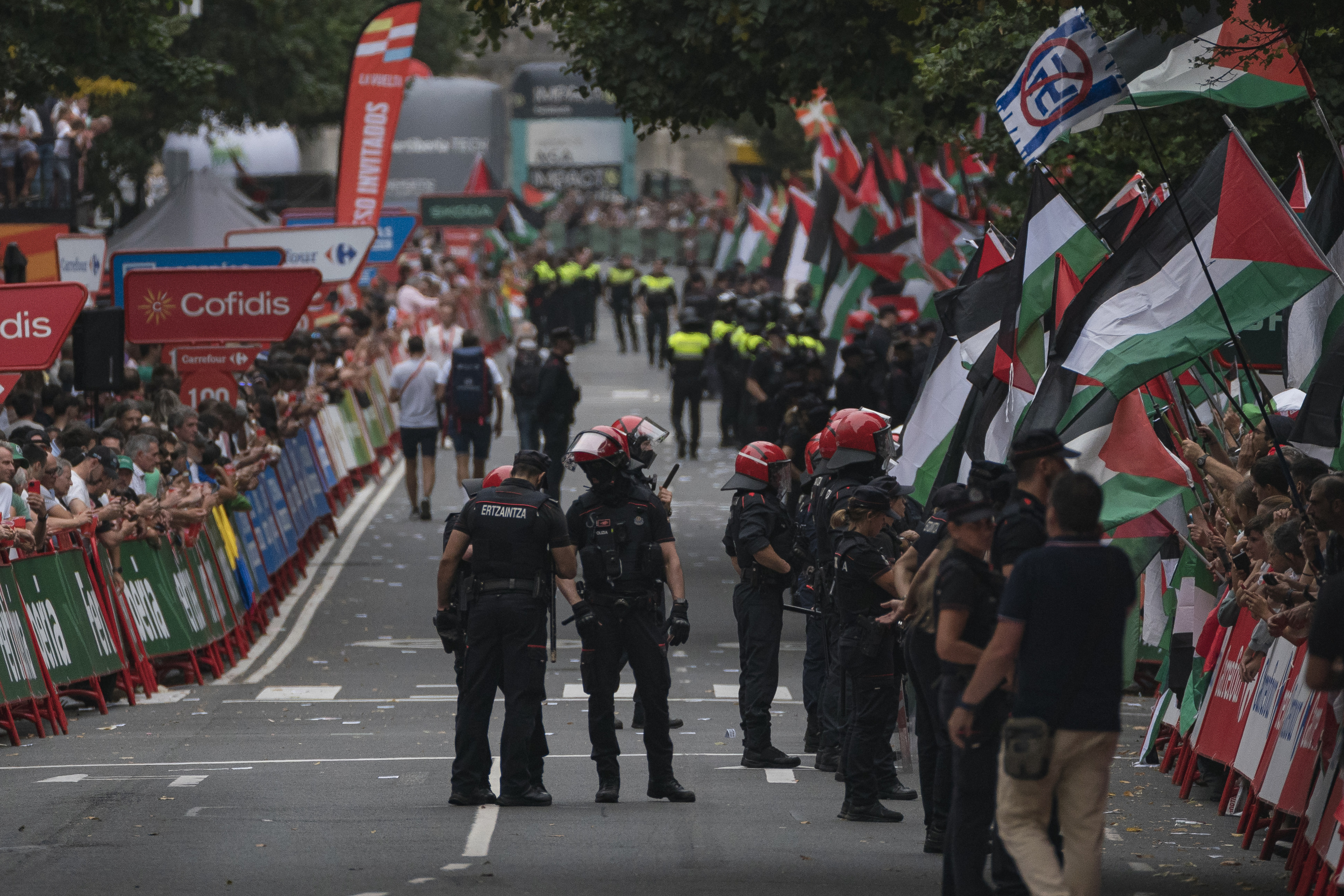 Palestinaren aldeko protestak Bilboko etapan. ARITZ LOIOLA / FOKU