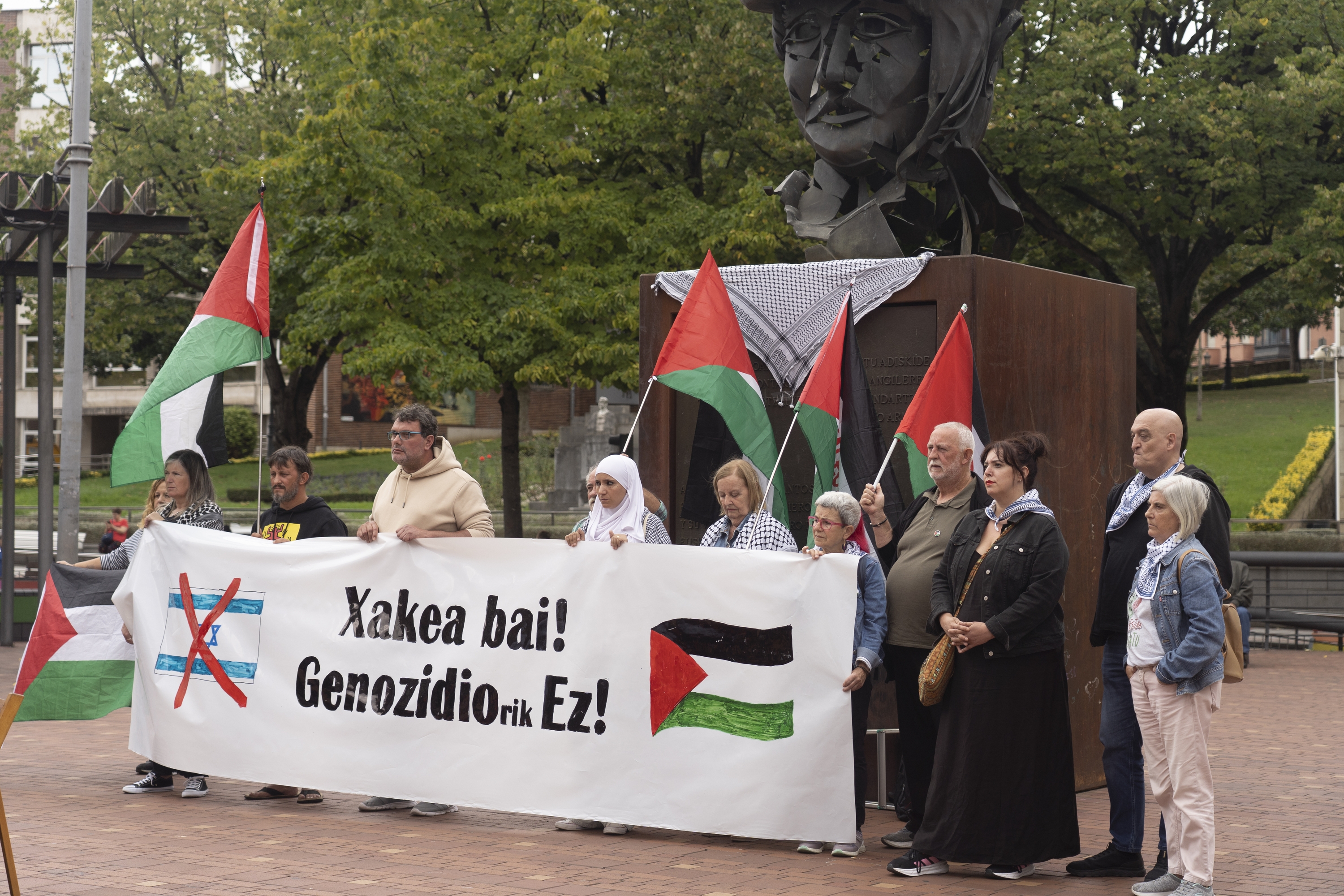 Sestao-Palestina elkarteak protesta iragarri du gaur eguerdirako. MONIKA DEL VALLE / FOKU