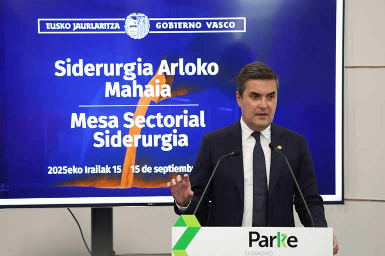 Mikel Jauregi sailburuaren agerraldia, gaur, mahai sektorialaren bileraren ostean. IREKIA