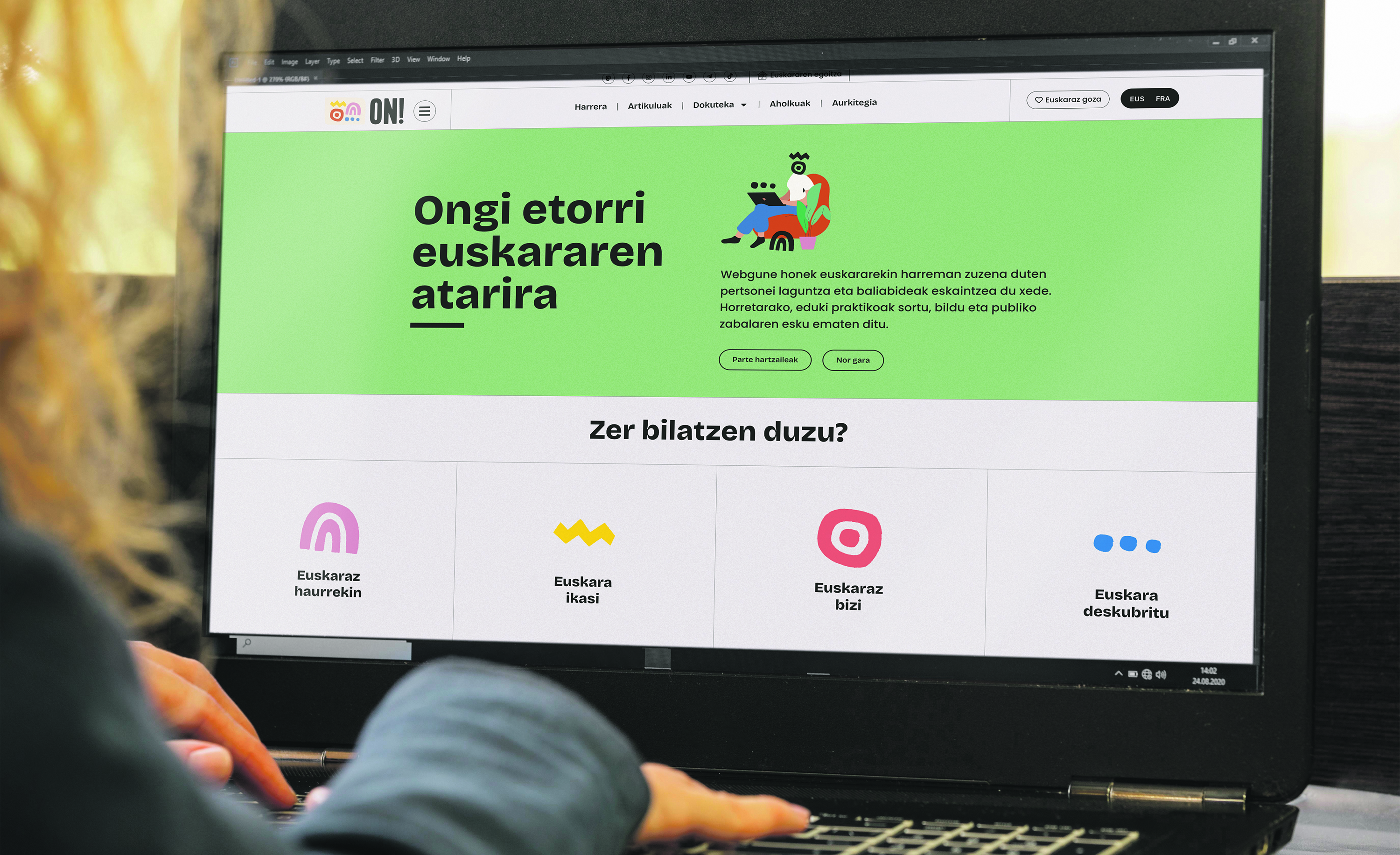 On!Piztu proiektuaren ataria, irudi batean. BERRIA