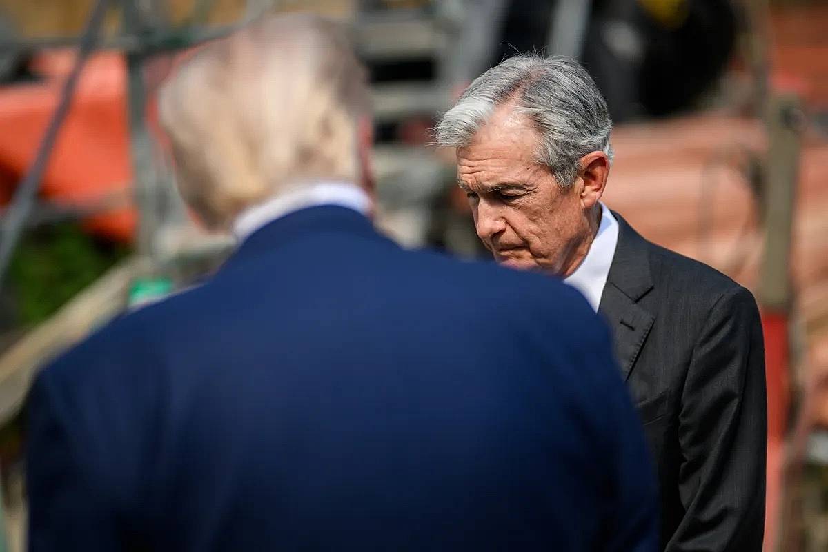 Jerome Powell Erreserba Federaleko presidentea, Donald Trumpekin, artxiboko irudian. ETXE ZURIA