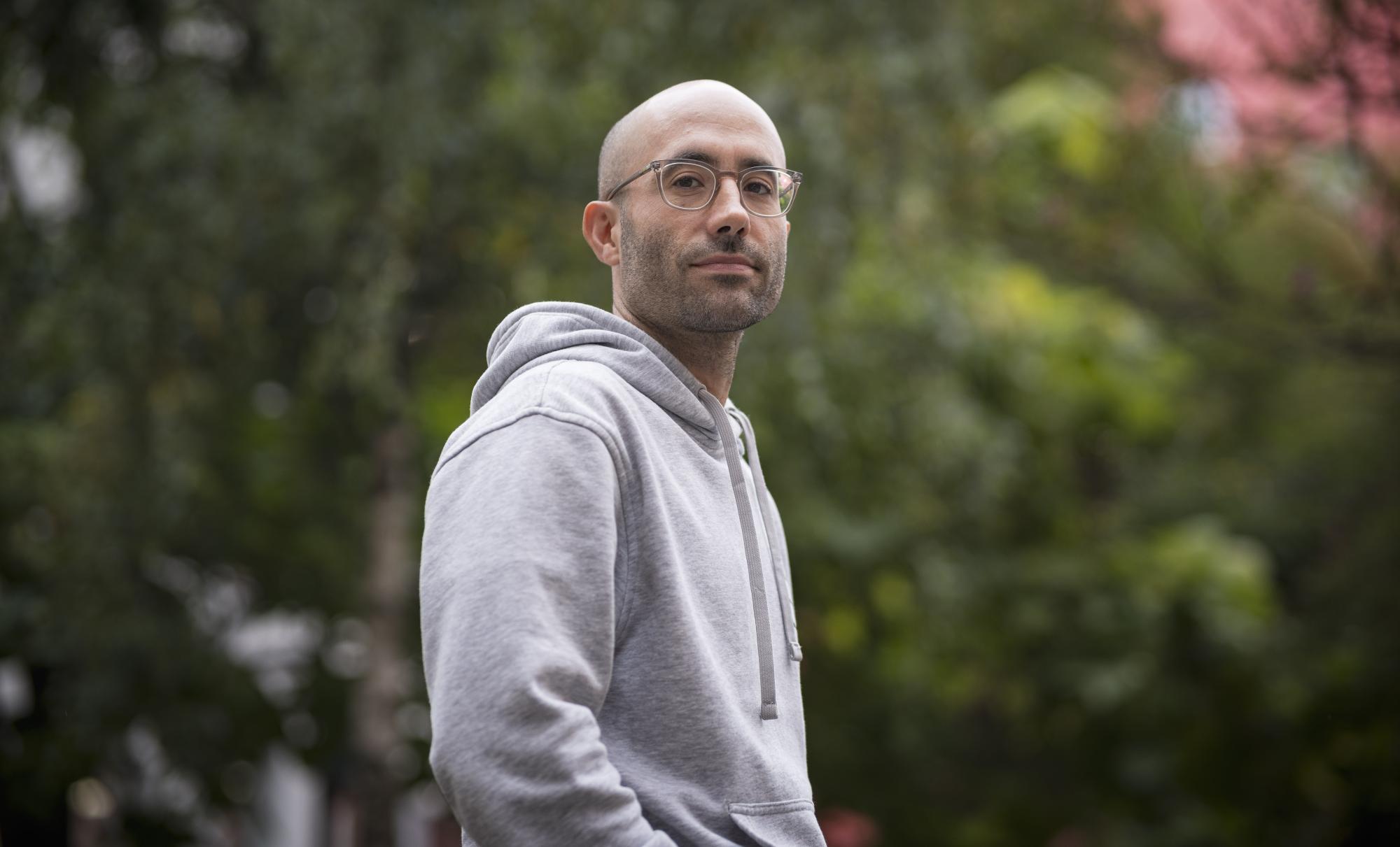 Ander Zangitu, herenegun, Bilboko Harrobia plazan. ARITZ LOIOLA / FOKU