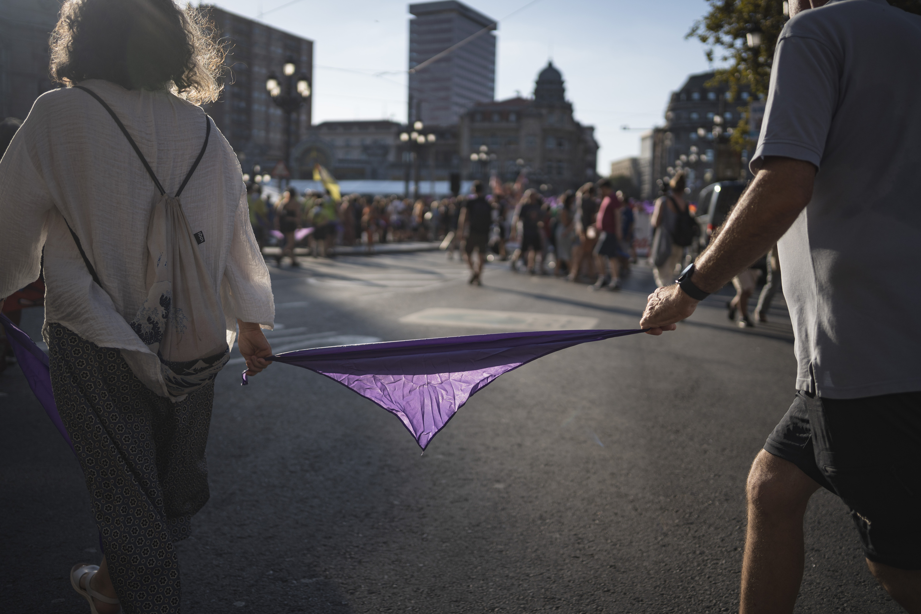 Eraso matxisten kontrako giza katea, Bilbon. ARITZ LOIOLA / FOKU