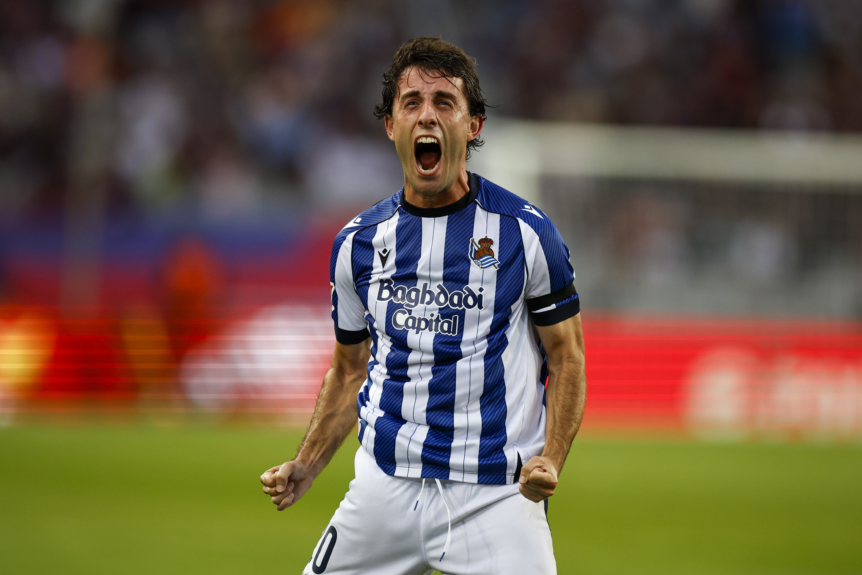 Alvaro Odriozola, gaur, bere gola ospatzen. ALBERTO ESTEVEZ / EFE