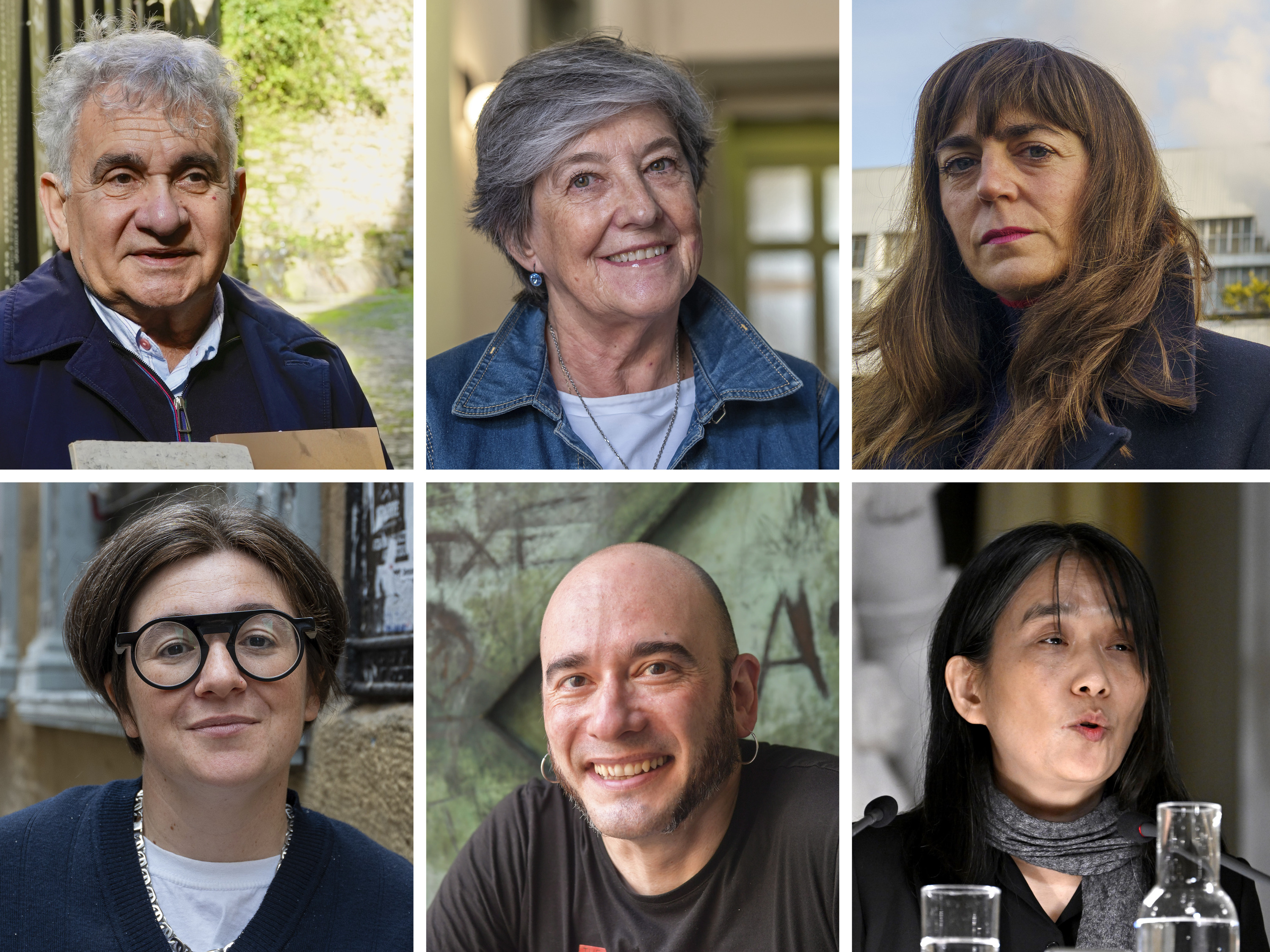 Bernardo Atxaga, Laura Mintegi, Eider Rodriguez, Danele Sarriugarte, Mikel Soto eta Han Kang idazleak. BERRIA