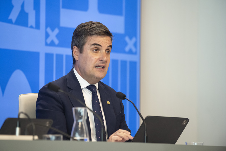 Mikel Jauregi Industria sailburua, gaurko agerraldian. GAIZKA UCEDA / IREKIA