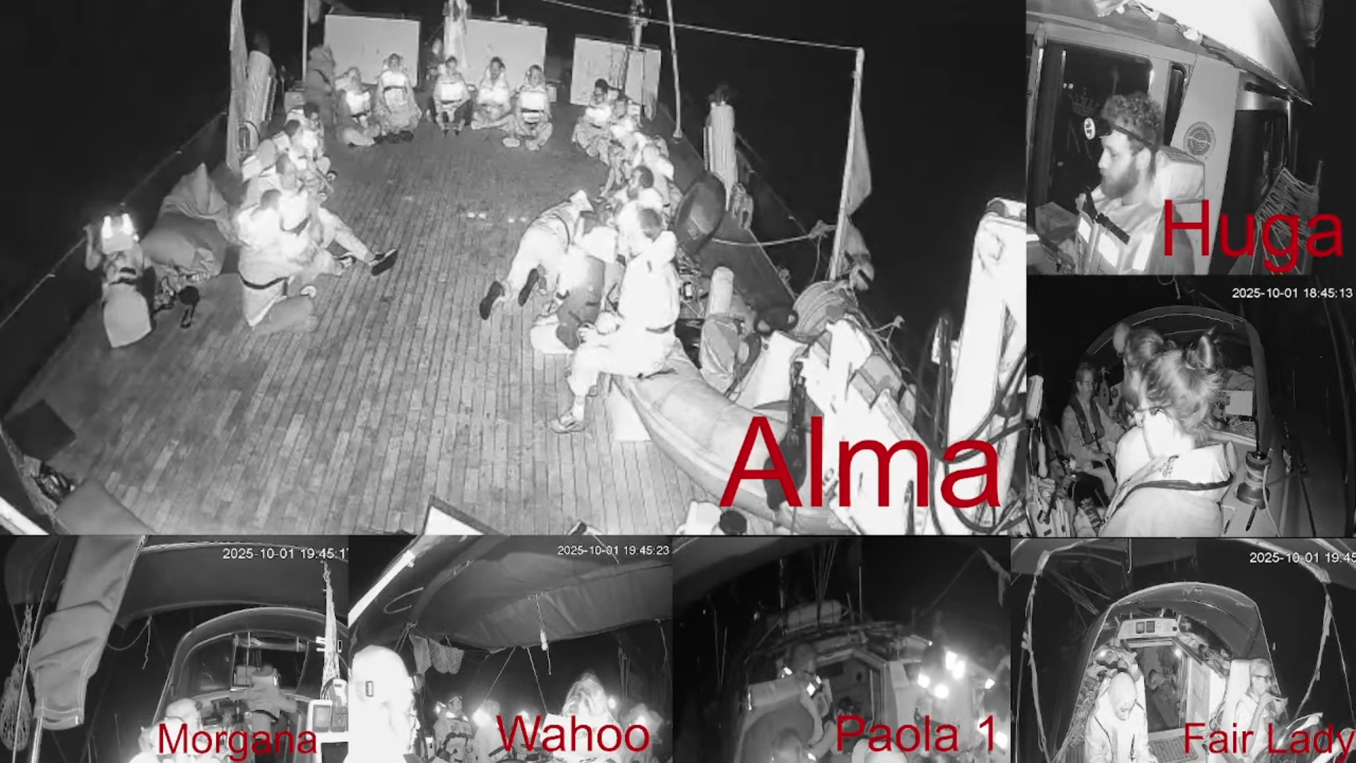 Gazarako ontzidiaren zenbait ontziren zuzeneko emisioa, gaur. GLOBAL SUMUD FLOTILLA