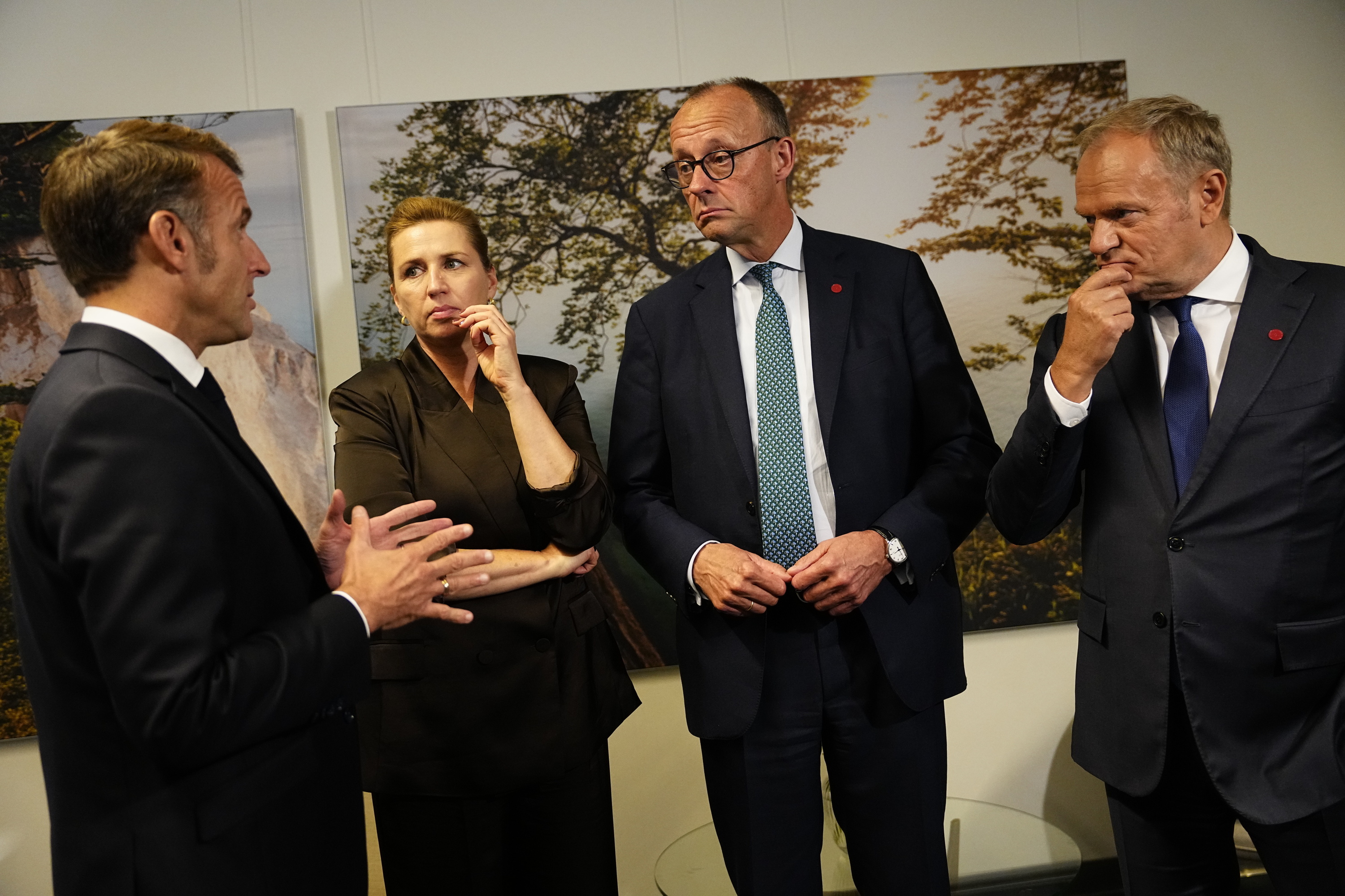 Macron, Frederiksen, Merz eta Tusk Kopenhagen, gaur. MADS CLAUS RASMUSSEN / EFE