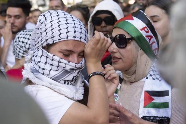 (ID_15386617) (Iñigo Uriz/@FOKU) 2025-10-04, Iruñea. Palestinarekin Elkartasuna ekimenaren manifestazioa