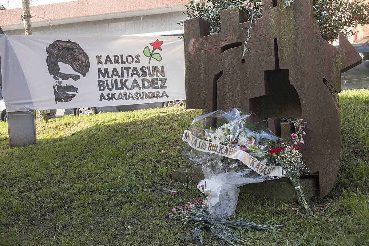 Saldiseren alde gaur Lezon eginiko ekitaldia. JUAN CARLOS RUIZ / FOKU