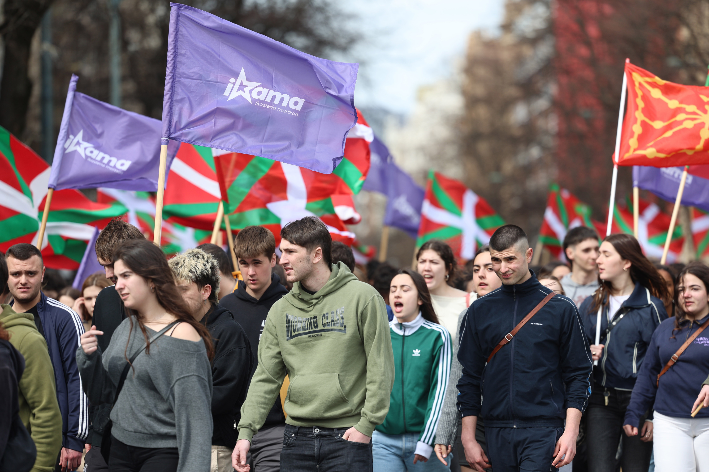 Ikamak deitutako ikasle greba, joan den martxo bukaeran. OSKAR MATXIN EDESA / FOKU
