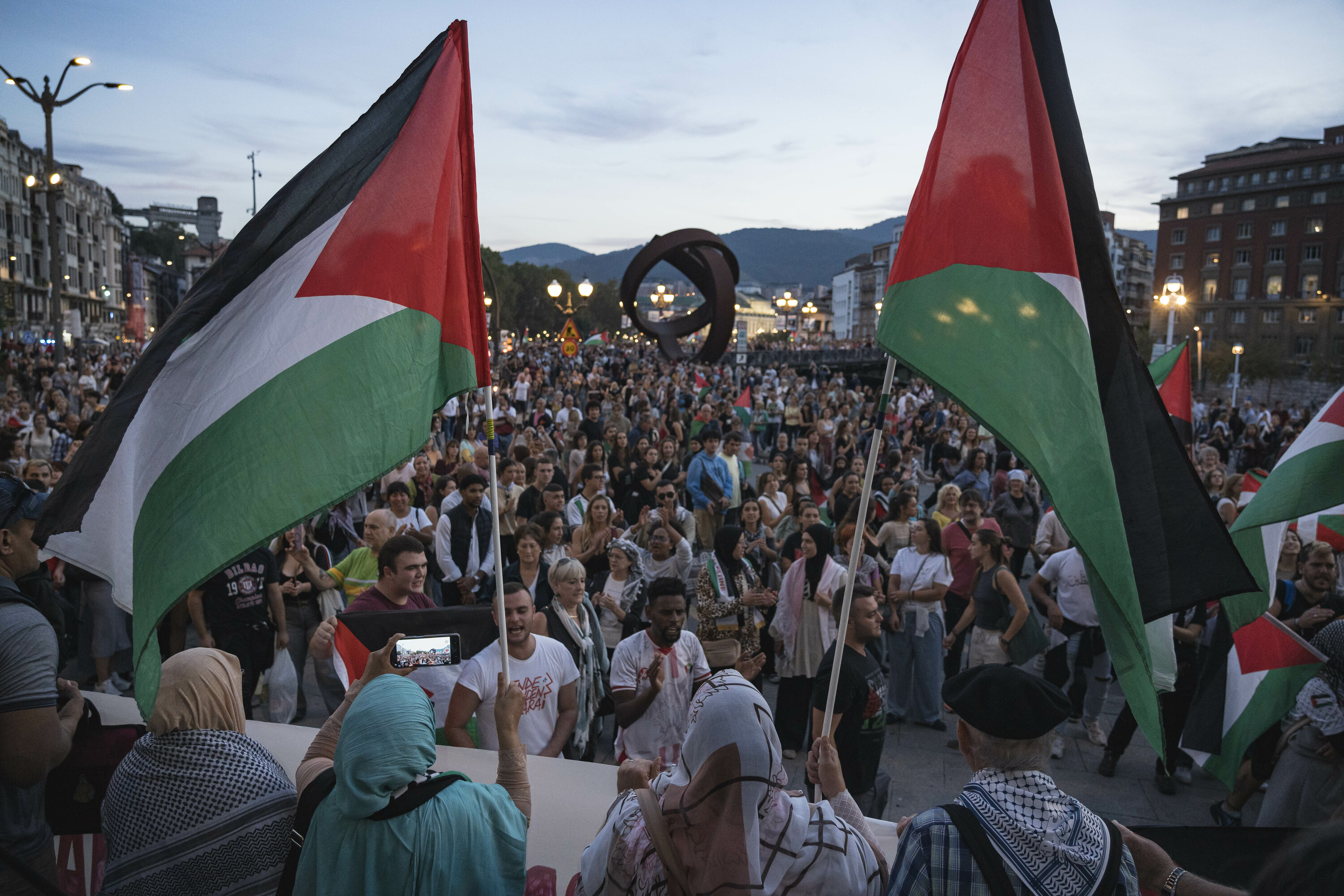 Palestinaren aldeko manifestazio bat, Bilbon. ARITZ LOIOLA / FOKU